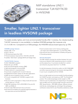 Smaller, lighter LIN2.1 transceiver in leadless HVSON8