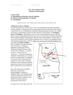 GY 112 Lecture Notes - University of South Alabama