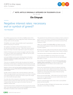 Negative interest rates: necessary evil or symbol of greed?