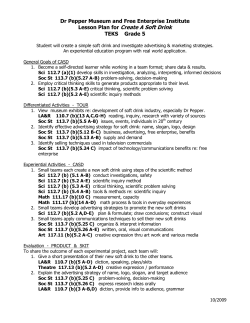 Lesson Plan for Create A Soft Drink
