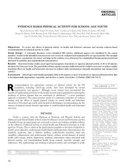 Evidence Based Physical Activity for School