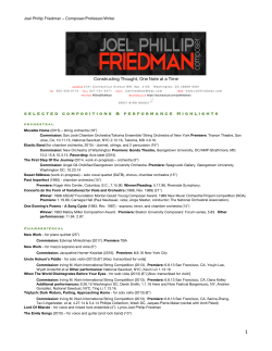 Selected Works - Joel Phillip Friedman