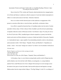 an Anzald&uacute;an Reading of Herrera`s Signs Preceding the End of the