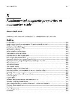 Fundamental magnetic properties at nanometer scale