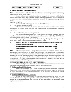 Prepared By Prof. M. Aqil BUSINESS COMMUNICATION B.COM.-II