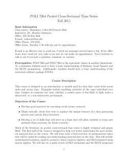 Social Science Methods Pooled Cross