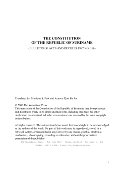 THE CONSTITUTION OF THE REPUBLIC OF SURINAME