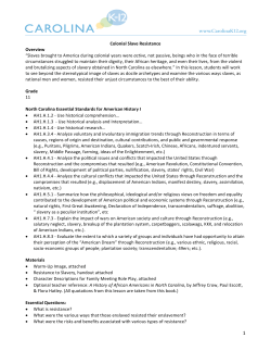 Colonial Slave Resistance Overview &ldquo;Slaves brought to America