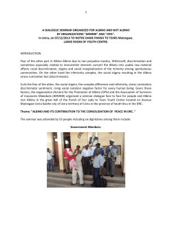1 A DIALOGUE SEMINAR ORGANIZED FOR ALBINO AND NOT
