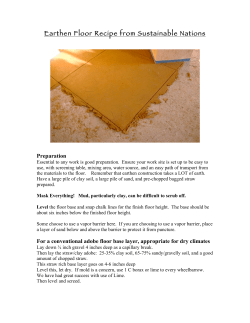 Earthen Floor Recipe from Sustainable Nations