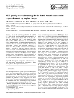 MLT gravity wave climatology in the South America equatorial