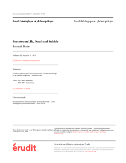 Socrates on Life, Death and Suicide