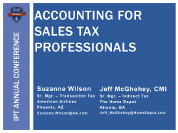 ACCOUNTING FOR SALES TAX PROFESSIONALS