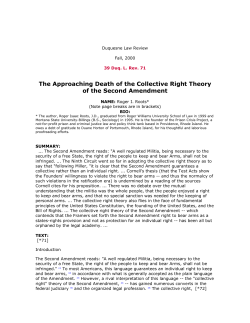 The Approaching Death of the Collective Right Theory of the Second