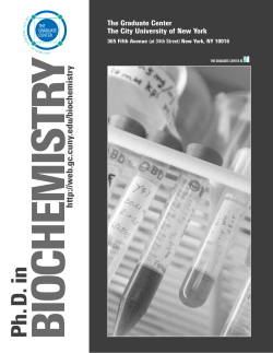 Biochemistry Brochure - The Graduate Center, CUNY