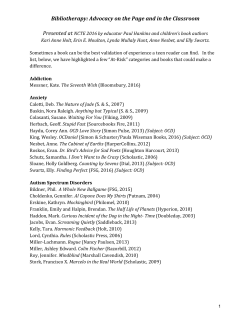 Bibliotherapy Booklist