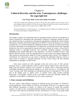 Chapter 8 Cultural diversity and the arts: Contemporary challenges