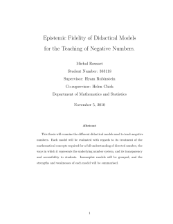 Epistemic Fidelity of Didactical Models for the Teaching of Negative