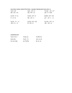 solving using substituition board problems for apr 13 1) x = 2y 4