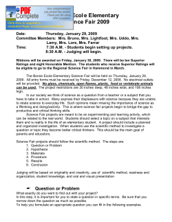 Bonne Ecol e Elementary Science Fair 2009