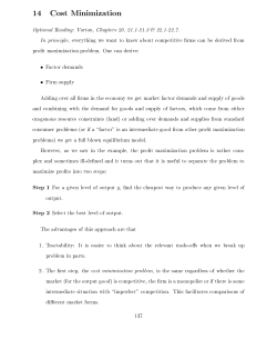 cost minimization, competitive supply