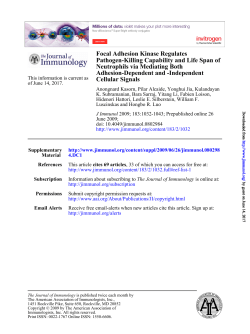 Cellular Signals Adhesion-Dependent and