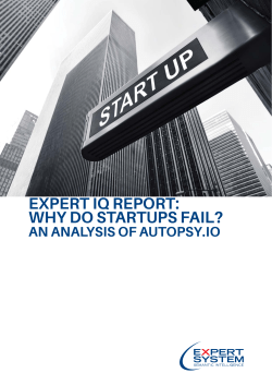 EXPERT IQ REPORT: WHY DO STARTUPS FAIL?