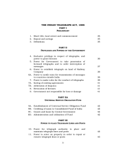 THE INDIAN TELEGRAPH ACT, 1885