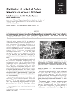 Stabilization of Individual Carbon Nanotubes in Aqueous Solutions