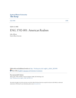 ENG 3702-001: American Realism - The Keep