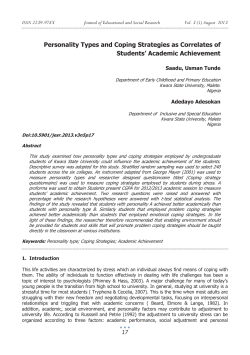 Personality Types and Coping Strategies as Correlates