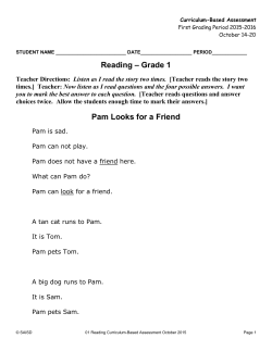 1st Grade Reading CBA, October 2015