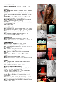 CurriCulum Vitae Michaela Theodorakakou was born in athens in