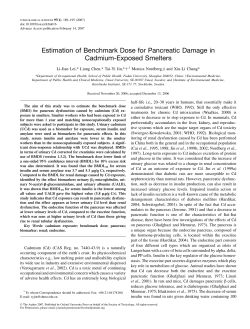 Estimation of Benchmark Dose for Pancreatic