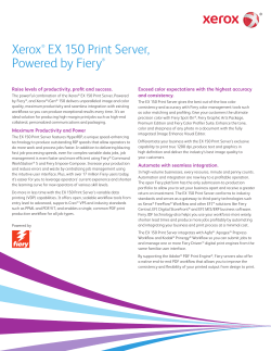 Specifications &ndash; Xerox EX 150 Print Server, Powered by Fiery