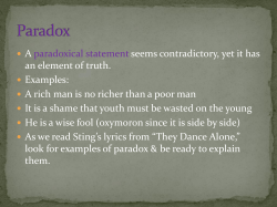 Sentence Elaboration and Paradox notes