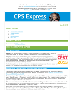 March 2015 - Child Passenger Safety Technicians