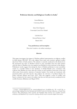 Politician Identity and Religious Conflict in India