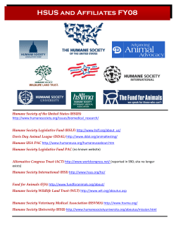 HSUS` sphere of influence - National Association for Biomedical