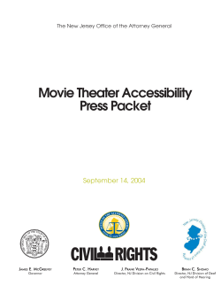Movie Theater Accessibility Press Packet