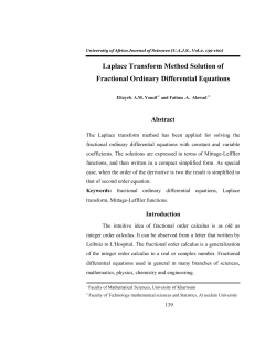 Laplace Transform Method Solution of Fractional Ordinary