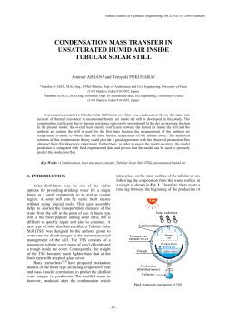condensation mass transfer in unsaturated humid air inside tubular