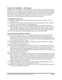 park city history -- summary