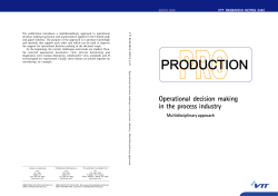 Operational decision making in the process industry.