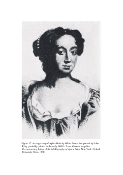 Figure 12: An engraving of Aphra Behn by White from a lost
