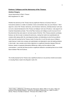 Eudoxus, Callippus and the Astronomy of the Timaeus