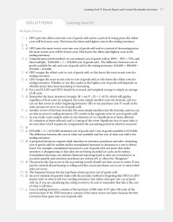 Learning Goal 27: Record, Report, and Control Merchandise Inventory