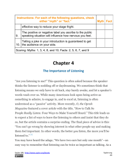 Chapter 4 The Importance of Listening