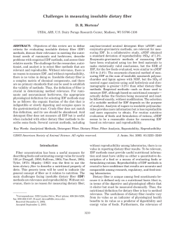 Challenges in measuring insoluble dietary fiber