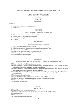 the multimodal transportation of goods act, 1993